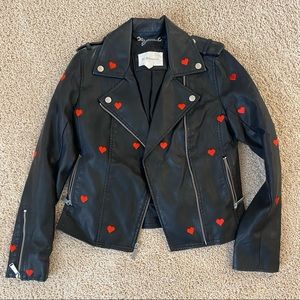 Black Leather BCBG Heart Jacket